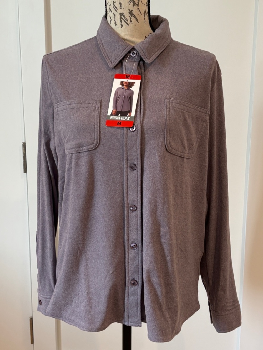 Women’s medium soft Light purple Button-Front Shirt